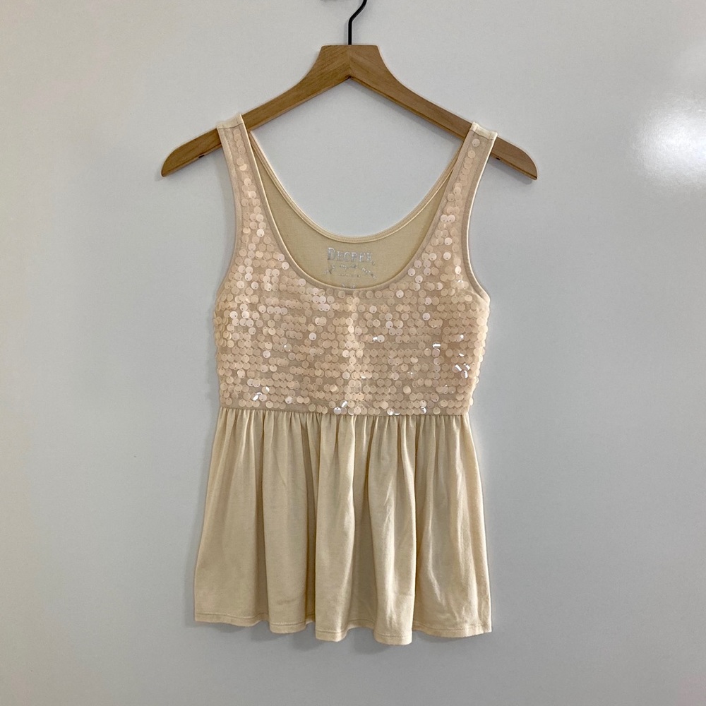 Decree Flowy Sequin Tank Top Size Small